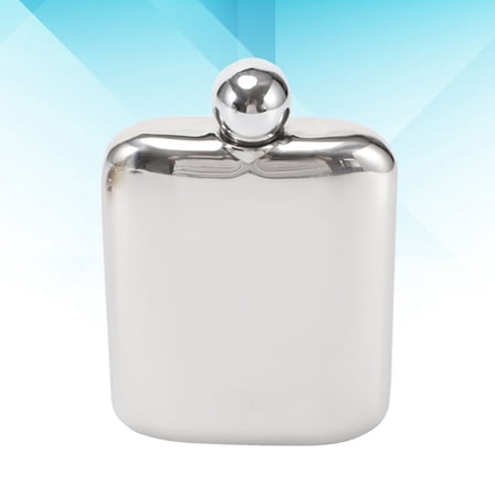 ELAYARD 1Pcs Stainless Steel Flask in Square Shape for Picnic and Outdoor Use Silver