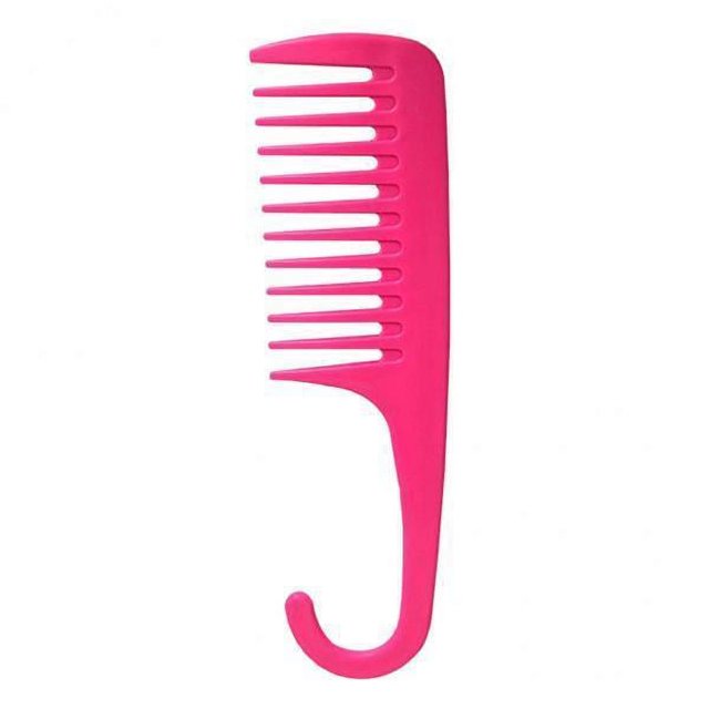 Peine De Ducha De 5 Dientes Anchos Con Gancho Para Cabello Largo, Húmedo Y Seco, Color Rojo 5 piezas