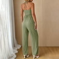 thumbnail image 4 of ClodeEU Women's Spaghetti Strap Jumpsuit, Loose Wide Leg Romper with Pockets for Summer and Vacation Army Green,Women's Plus L, 4 of 6