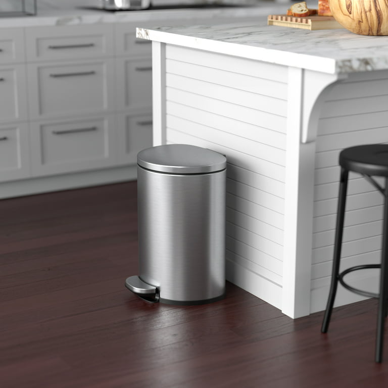 Itouchless Step Pedal Kitchen Trash Can With Absorbx Odor Filter