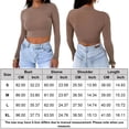 thumbnail image 2 of Camiseta Ombligo expuesto Top de manga larga Casual Mujer Cuello redondo Traje diario (Marrón XL) Kuymtek Marrón T XL para Mujer, 2 of 6