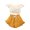 Yellow, variant on Vedolay Girl Summer Short Sets Girl's 2 Piece Outfits Print Ribbed Cut Out Tee Shirt and Biker Shorts Set,Yellow 3-4 Years