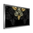 thumbnail image 2 of Designart 'Gold and Black Tropical Leaves IV' Modern Framed Art Print, 2 of 4