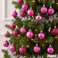 thumbnail image 5 of Neoargh 36 Pack 1.18‑Inch Hanging Christmas Baubles Set, Plastic Ornaments for Xmas Tree Decor, Watermelon Red, 5 of 6