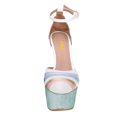 thumbnail image 4 of FSJ Women Graceful Stiletto Platform High Heel Pumps Ankle Strap Rainbow Round Closed Toe D'Orsay Sandals Dress Wedding Shoes Size Size 15 White, 4 of 5
