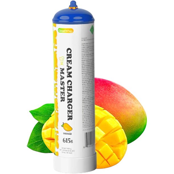 GreatWhip Mango Flavor Nitrous Oxide Chargers 615g Whipped Cream