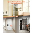 thumbnail image 3 of KFFKFF Bifold Barn Door, 36" x 84", Frosted Glass Door with Header Board and Hardware Kit, Space-Efficient Design, Pre-Assembled Panels, Durable & Quiet, White, 3 of 9