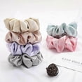thumbnail image 4 of 4PCS/Lot Satin Silk Scrunchies Women Elastic Rubber Hair Bands Girls Solid Ponytail Holder Hair Ties Rope Hair Accessories Set, 4 of 4