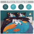 thumbnail image 5 of 3 Pcs Soft Bedding Set, Includes 1 Duvet Cover with Zipper And 2 Pillow,Shams Cartoon Space Astronaut King(102"×90"), 5 of 8