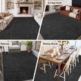 thumbnail image 5 of 6'x9' Area Rugs, Black Burlap Texture Indoor Outdoor Area Rug for Living Room Bedroom, Farmhouse Vintage Black Washable Bathroom Rugs Kitchen Floor Carpet Mats Home Decor Aesthetic, 5 of 8