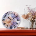 thumbnail image 2 of Purple and Orange Flowers Wall Clock 10 inch Non-Ticking Easy to Read Decorative Clocks for Home Bedroom Living Room, 2 of 8