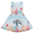 thumbnail image 5 of MEZZALL Girls Flower Print Sleeveless Dress With Pockets Cute Casual Summer Play For Toddler Kids O-Neck Lovely Dresses, 5 of 5