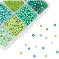 thumbnail image 5 of 1900pcs 6/0 Glass Seed Beads 8 Green Colors Pony Beads 4mm Mini Spacer Beads Loose Craft Beads for Wristlet Bracelet Earring Necklace Jewelry DIY Art Craft Keychain Making, 1.5mm Hole, 5 of 9