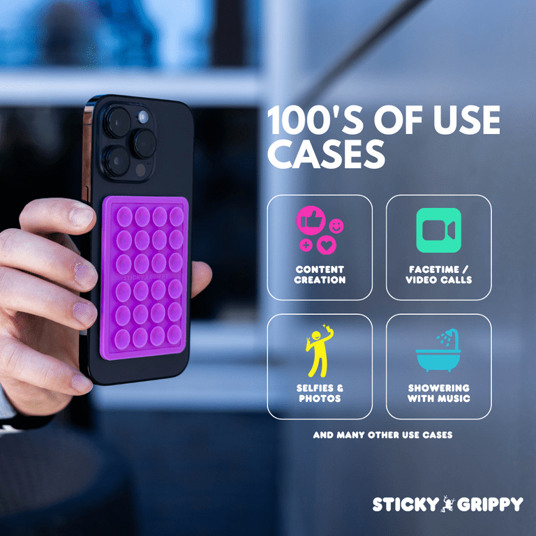 StickyGrippy Suction Mount for Phones, Hands-Free Mirror Holder with Silicone Grip, Compatible with iPhone & Android, Translucent - Walmart.com StickyGrippy Suction Mount for Phones, Hands-Free Mirror Holder with Silicone Grip, Compatible with iPhone & Android, Translucent - Walmart.com