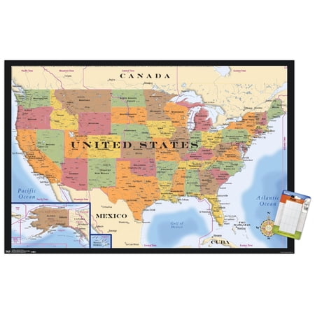 Map - USA Time Zones Wall Poster, 14.725" x 22.375"