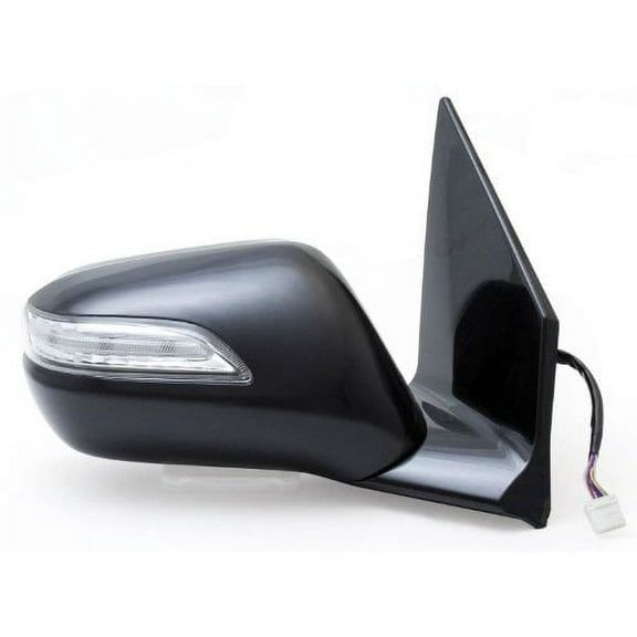 63037H - Fit System Passenger Side Mirror for 07-09 Acura MDX, w/o power liftgate, black PTM, w/ turn signal & memory, blue lens, foldaway, Heated Power