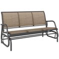 thumbnail image 1 of Outsunny 3-Seat Outdoor Glider Chair, Patio Rocking Chair, Brown, 1 of 10