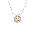 thumbnail image 2 of Delight Jewelry Goldtone Large Big Sister Heart with Clear Crystal - Hockey Ring Charm Necklace, 18", 2 of 4