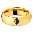 thumbnail image 2 of Tungsten Growling Angry Gorilla Ape Band Ring 7mm Men Women Comfort Fit 18k Yellow Gold Dome Polished, 2 of 4