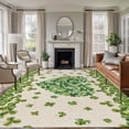 thumbnail image 2 of St Patrick's Day Area Rugs Collection 5'x7', Green Shamrock Love Plants Retro Rustic Beige Non Slip Indoor Rectangle Throw Runner Rug Floor Mat Carpet for Living Room Dining Table Bedroom Nursery, 2 of 9