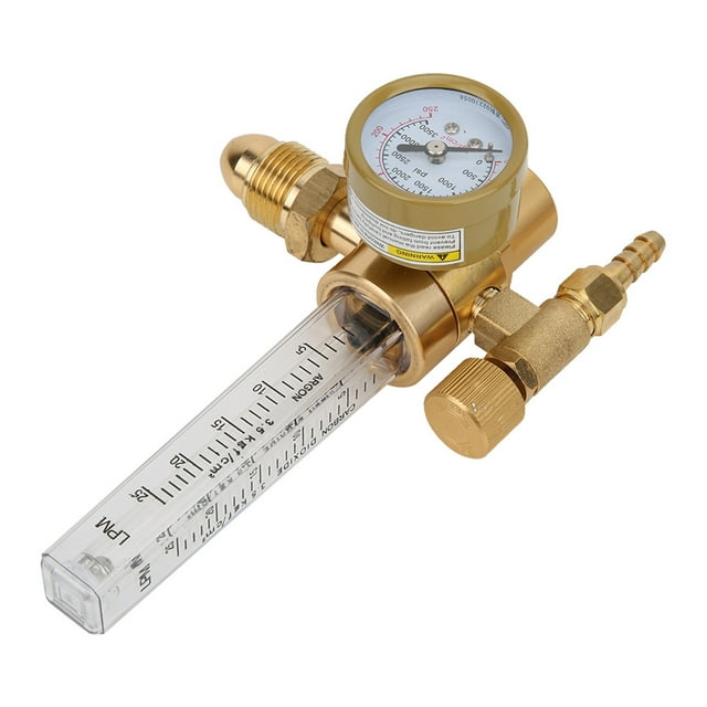 Réducteur de Pression d'Argon, Régulateur de Soudage Anti-Chute 0-3500 PSI CGA580 Raccord Valeurs de Pression Précises Deux Échelles pour Industriel
