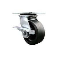 5 Inch Heavy Duty Glass Filled Nylon Caster with Roller Bearing and Brake SCC