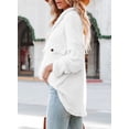 thumbnail image 3 of Asyoly Womens Fuzzy Fleece Jacket Long Sleeve Button Down Solid Color Lapel Oversized Keep Warm Coat Outerwear, 3 of 8