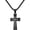 Black with chain, variant on Unisex Stainless Steel Hip Hop Crystal Micro-Pave Iced Out Round Zircon Inlay Cross Pendant Amulet Crucifix Necklace