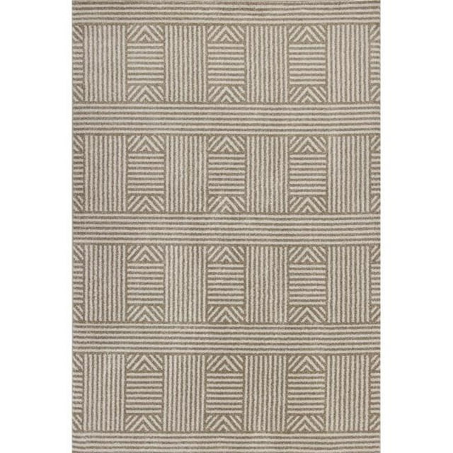 HomeRoots 353151 23 x 45 in. UV-Treated Polypropylene Beige Area Rug