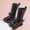 Black, variant on Girls Tall Knight Boots Buckle Decor Side Zipper Thick Non Slip Platform Sole Fashion Knee High Martin Boots for Princess White 2.5(36)