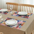 thumbnail image 3 of Colorful Pioneer Flower Patchwork Summer Placemats Table Placemats Set Of 4-Linen Kitchen Washable Placemats Table Mats 11.8"x17.7" Non-Slip Heat Resistant, 3 of 6