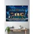thumbnail image 2 of Rustic Store Set Against A Night Sky With A Full Moon Poster Wall Art, Modern Wall Decor, 12x18 UNFRAMED, 2 of 2