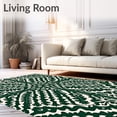 thumbnail image 2 of ODIKA 4'x6' Machine Washable Non-Slip Area Rug, Floral Trellis Featuring Interwoven Vine High Traffic Rug, Green, 576202, 2 of 7