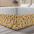 thumbnail image 1 of Insects Bed Skirt, Bicolour Repetition with Bees and Hive Like Irregular Hexagons, Elastic Bedskirt Dust Ruffle Wrap Around for Bedding Decor, 4 Sizes, Yellow Redwood, by Ambesonne, 1 of 2