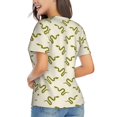 thumbnail image 3 of Wukai Green Snake Classic V-Neck T-Shirt for Women: Comfortable, Stylish, and Versatile Wardrobe Essential-Large, 3 of 7