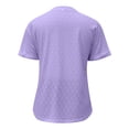 thumbnail image 5 of B91xZ Tuniques pour Femmes Imprimé Lettre Rétro Tops de Fête Décontracté Manches Courtes Tee, Violet TG, 5 of 5