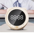 thumbnail image 4 of Caja de sonido de espejo con altavoz compatible con Bluetooth Inteprter reloj despertador portátil blanco, 4 of 6