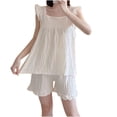 thumbnail image 2 of Asgosdo Pajamas for Women Short Sleeve Shirt with Short Pajama Pant Set Soft PJ Loungewear, 2 of 3