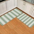 thumbnail image 2 of Sage Green Striped Kitchen Rug Set 2 Pieces Modern Comfort Standing Floor Mats Absorbent Washable Doormat Anti Fatigue Non-Slip Chef Sink Runner Rugs Soft Area Carpet For Bedroom Living Room, 2 of 6