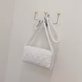 thumbnail image 4 of Nicho Abrigo Algodón Bordado Acolchado Correa Ancha para El Hombro Hebilla Bolso Cruzado Un Hombro para Mujer 6672 (blanco), 4 of 9