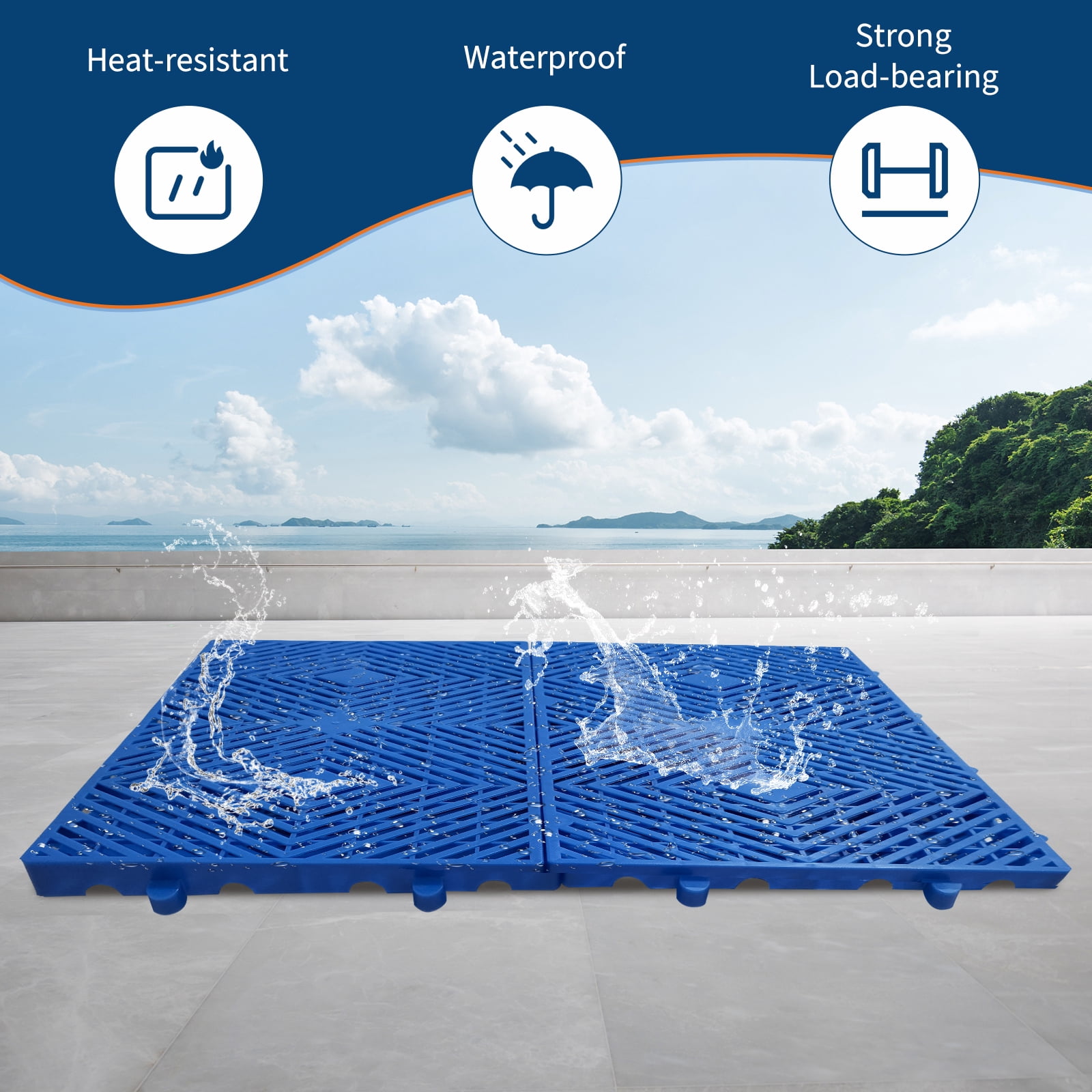 6 Pcs Plastic Pallet Lightweight Nestable Polyethylene Pallets - High-Density HDPE, Ventilation Grid Design, Easy to Install,for Basement Restaurant Kitchen Supermarket
