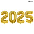 thumbnail image 3 of Globos de aluminio con números de corona 2025, decoración para fiesta de Nochevieja, accesorios para fotomatón, suministros para decoración del hogar de Navidad 2024, 3 of 5