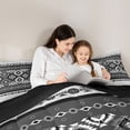 thumbnail image 5 of jejeloiu Aztec Triangle Rhombus Twin Comforter Sets,Gray Black Bedding Set For Teens Kids Reversible 2pcs, 5 of 8