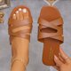 thumbnail image 2 of Zapatillas Abiertas Del Dedo Del Pie de las Mujeres de Moda Correa Casual Crisscross Zapato Plano Encajes Ajustables, 2 of 9