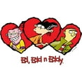thumbnail image 2 of Girl's Ed, Edd n Eddy Valentine's Day Heart Portraits  Graphic Tee White Small, 2 of 4