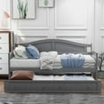 thumbnail image 2 of Harper & Bright Designs Traditional Pine Wood with Trundle Daybed, Twin, Grey, 2 of 7