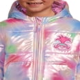 thumbnail image 4 of Trolls Toddler Girls’ Iridescent Puffer Jacket with Hood  Sizes 2T- 5T, 4 of 5