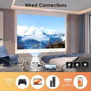 Mini Projector with WiFi 6 and Bluetooth, 4K 1080P Portable Projector, 180° Rotatable Outdoor Projector Compatible for Phone/TV Stick/Laptop, Auto Keystone Movie Projector with Android 11