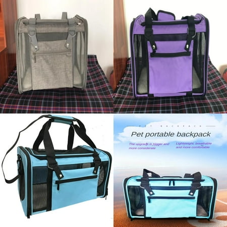 DUFDERIA Breathable Soft Side Dog Cat Carrier Bag Airline Approved Pet Backpack Shoulder Bag for Transporting Small Dogs and Cats