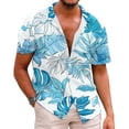 thumbnail image 1 of Chemises pour Hommes Hommes Imprimé Bouton Décontracté Manches Courtes Col Rabattu Blouse Chemise, 1 of 3